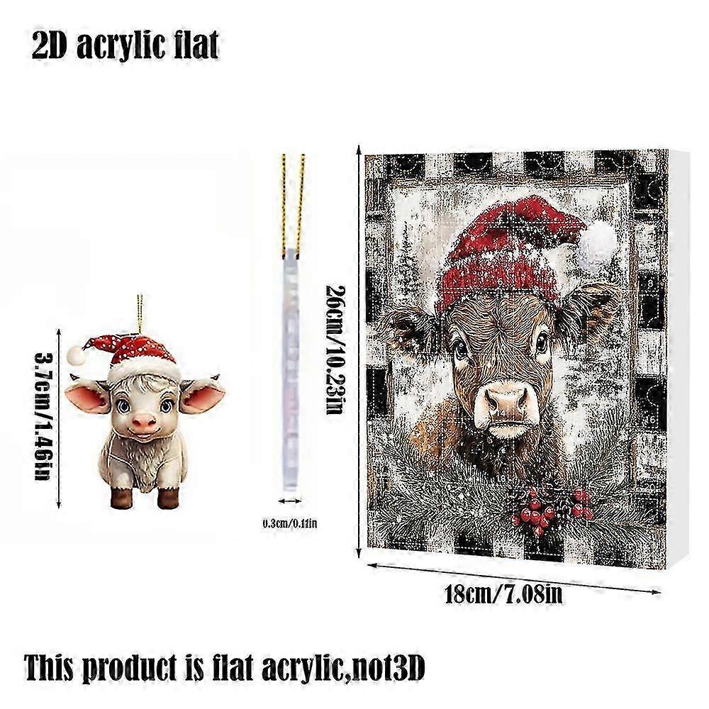 Advent Calendar Advent Calendar 2024 Highland Cow Christmas Holiday Advent Calendar 24 Days Christmas Advent Countdown Calendar Gift For Kids New Arri
