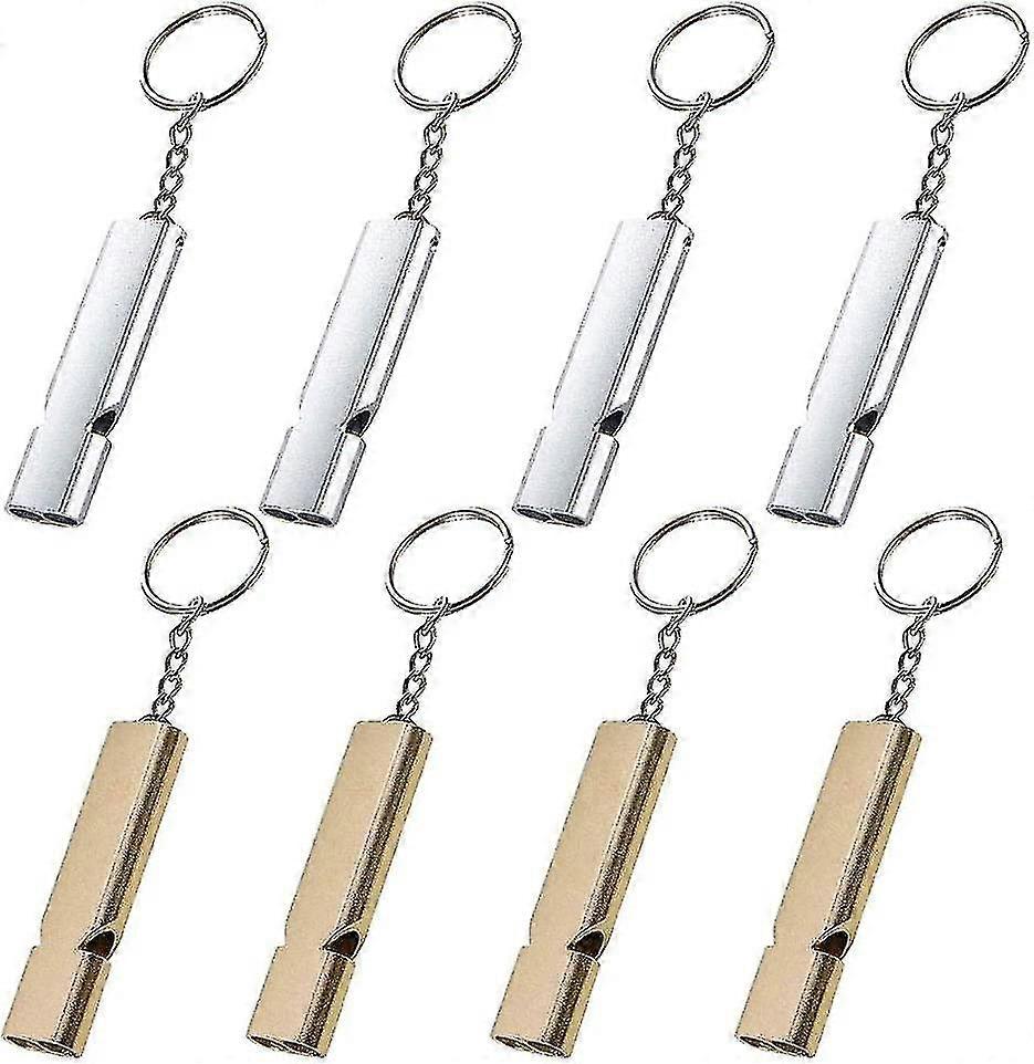 8er-Pack, Notpfeife, Signalpfeife, Edelstahl-Doppelpack