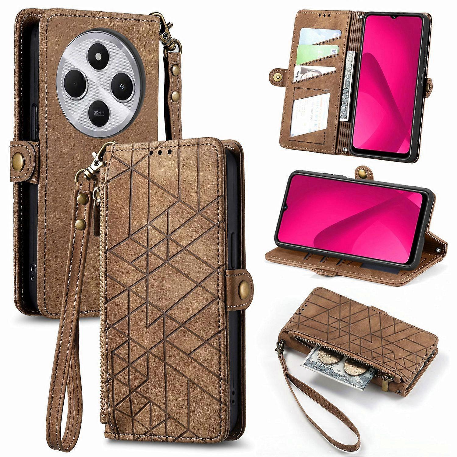 For Xiaomi Redmi 14C 4G Art Leather Book Case, Protective Sleeve Case Case