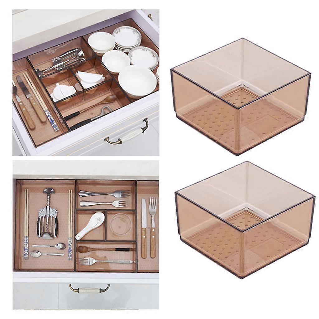 2 Pcs Drawer Organizer Storage Box Divider Compartment Organization Tray - S