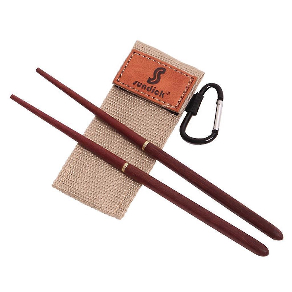 1 par foldbare spisepinde ergonomisk træ med opbevaringspose til udendørs grill