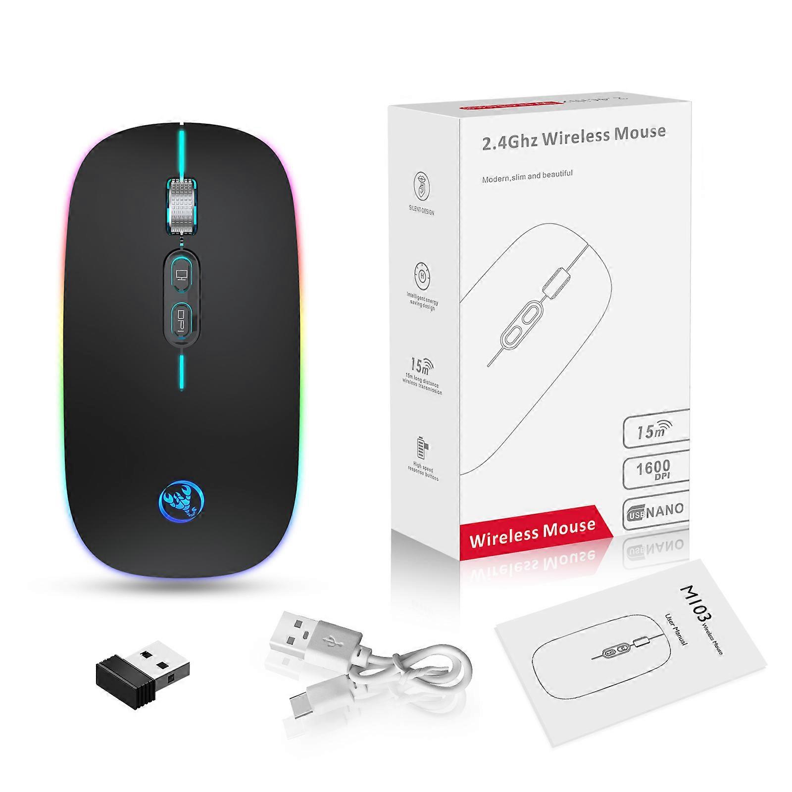 Wireless Mouse BT5.1+2.4G USB Ergonomic Optical Mouse Surprise Gift for Unisex
