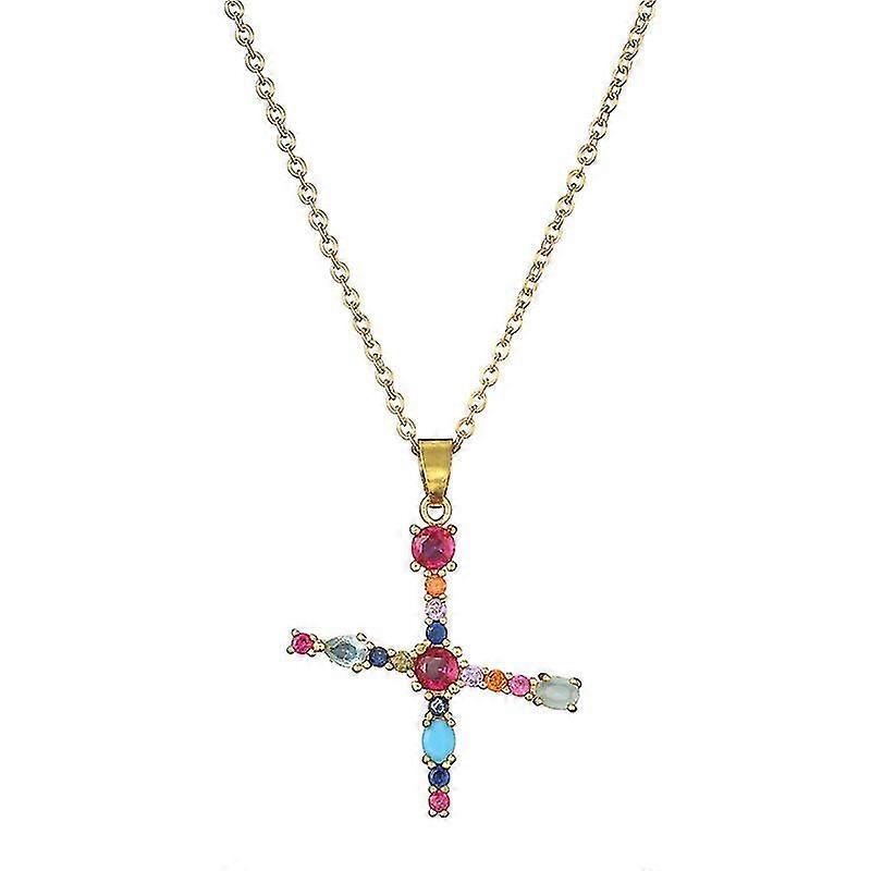 Lettres anglaises X Couleur Gemstone Collier