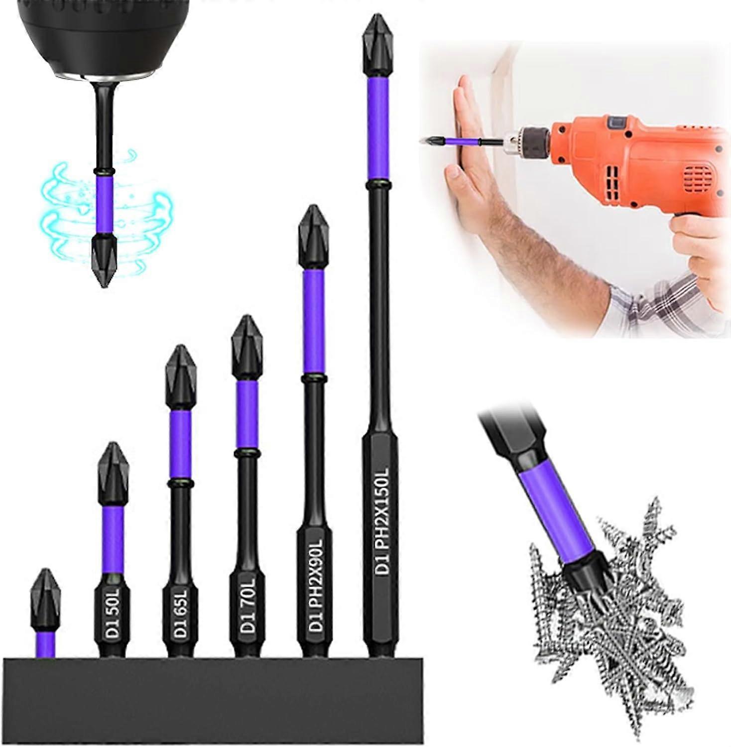 New Arrived 6pcs D1 Anti-Slip And Shock-Proof Bits With Phillips Screwdriver Bits