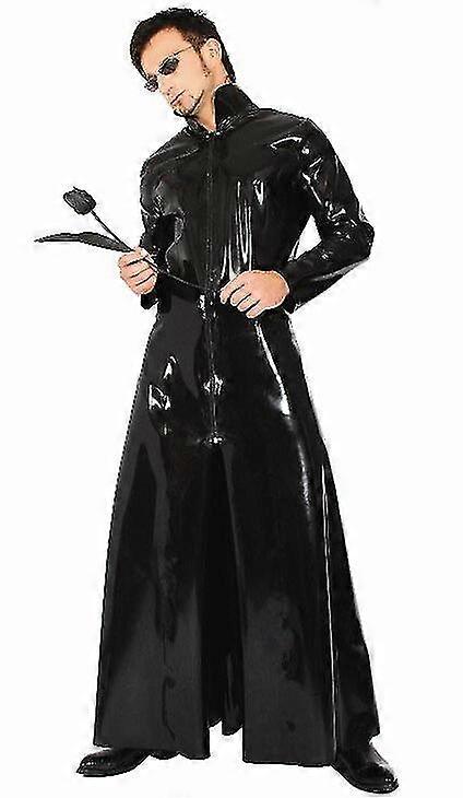 Plus Size S-xl Unisex Men Women Pvc Leather Matrix Coat Jacket