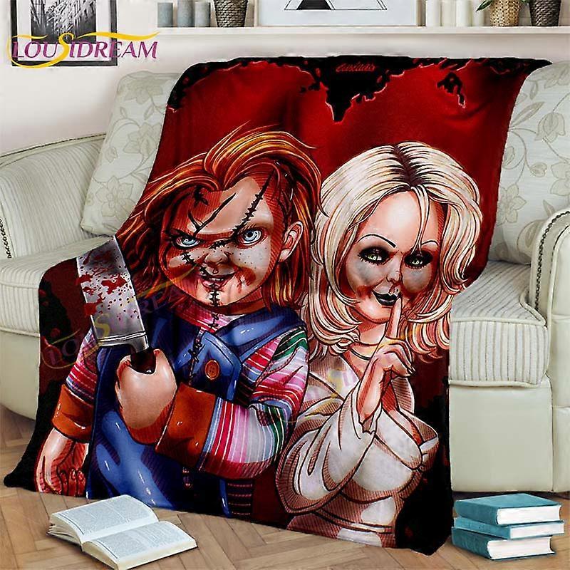 Chucky Bambola Coperte Di Flanella Morbido Peluche Coperta Fuzzy Accogliente Climatizzatore Di Lusso Coperta Per Divano Da Letto Wtmt3977