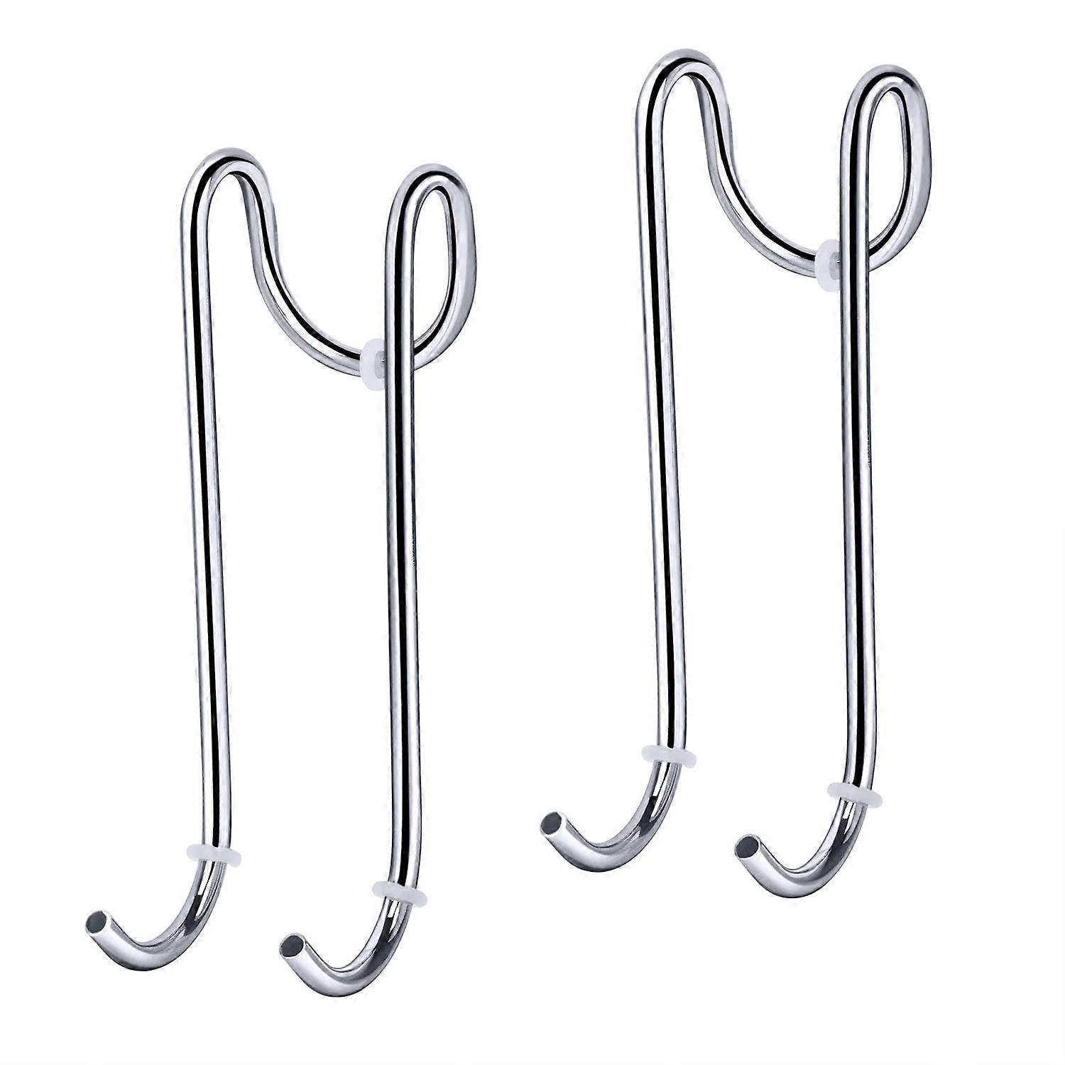2pcs Shower Hooks No Drilling Bracket with Rubber Protection