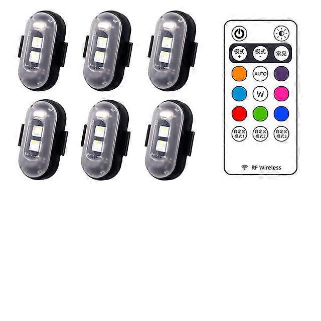 Motorcycle LED Anti-collision Warning Light Mini Signal Light Drone Strobe Light With Controller 7 Colors Turn Signal Indicator