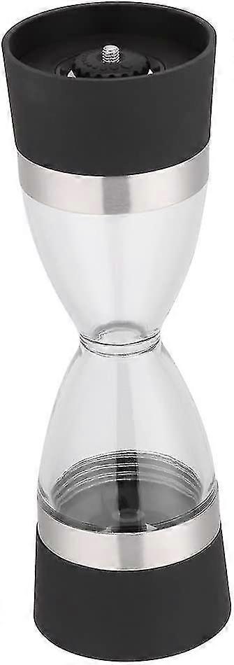 KINZON Moulin  poivre et sel manuel deux en un (noir) avec rotor en cramique rglable