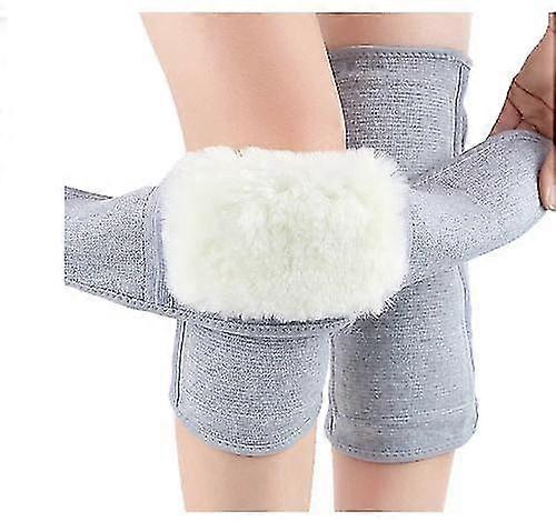 2 Pcs Outdoor Sports Warm Lengthened Knee Pads Protector Protective Elastic Wool Thermal Plush Kneepad Kneecap Kneelet Solid