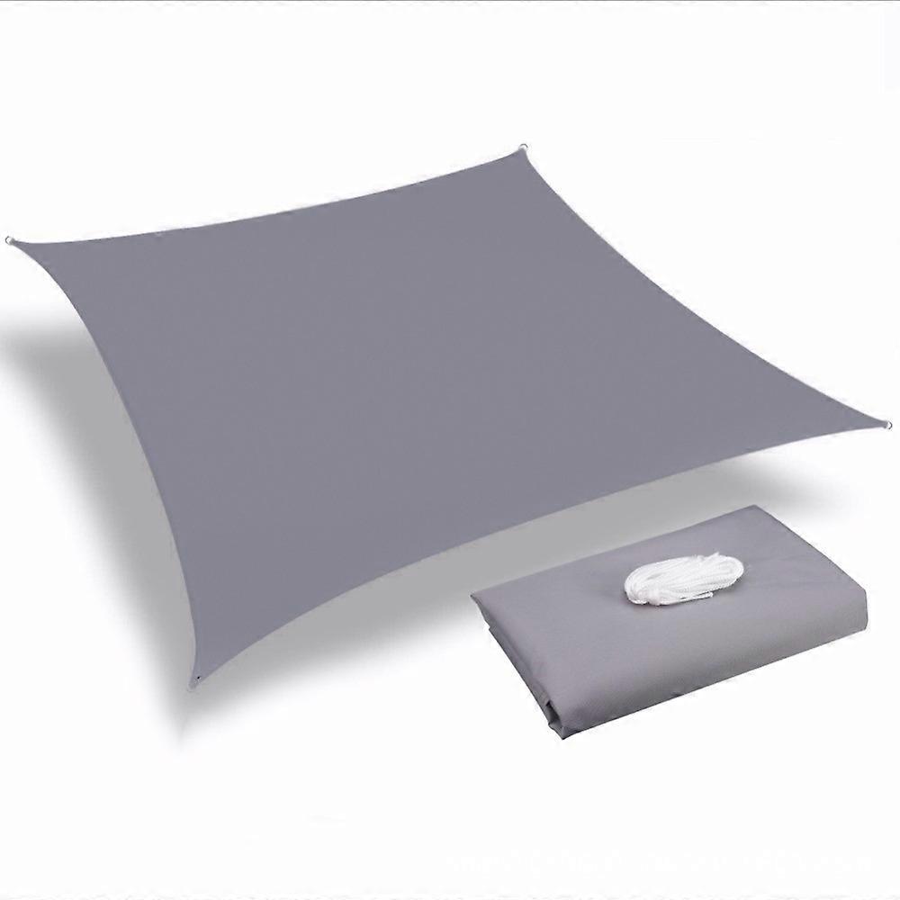 3x2.5m Gray Rectangular Shade Sail with Fixing Kit UV Protection Shade Cloth Heavy Duty Airy and Breathable Blocks 90% UV Rays Kit