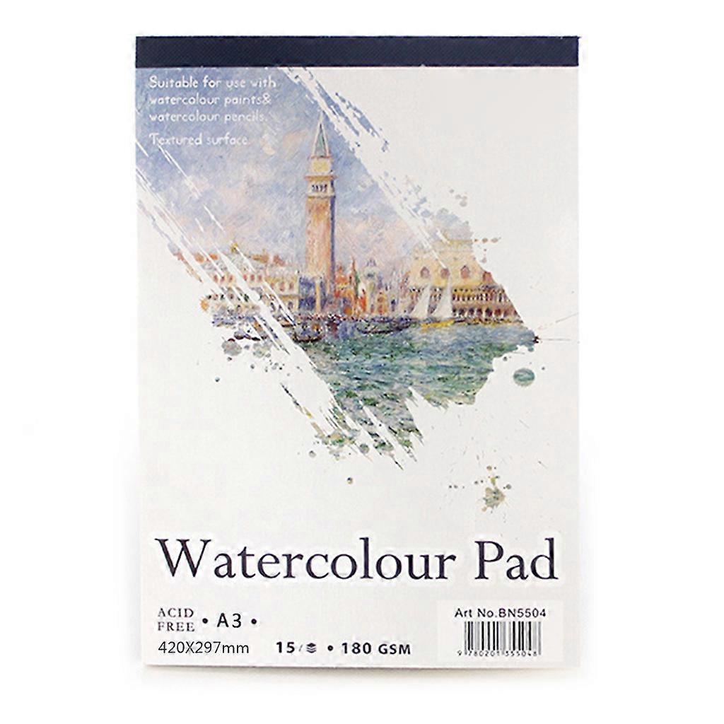 15 Sheets A3/A4/A5 Watercolor Paper Sketch Book Notepad for Painting Drawing Art
