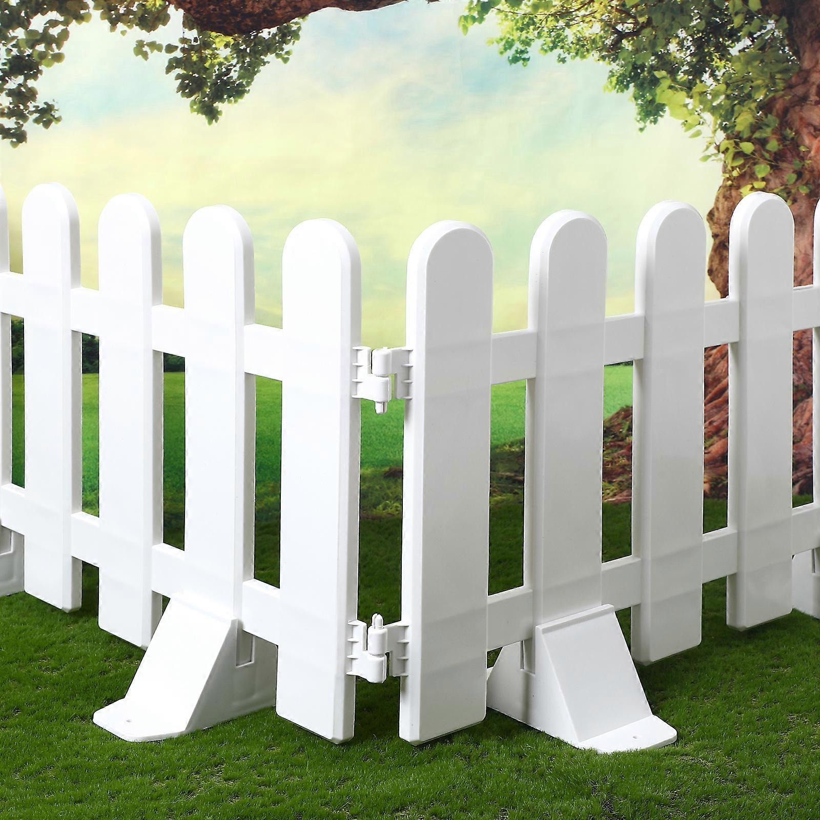 4 Recinzioni Da Giardino In Plastica Estensibile 60x32 Cm - Bianco Minimalista Per Bordure