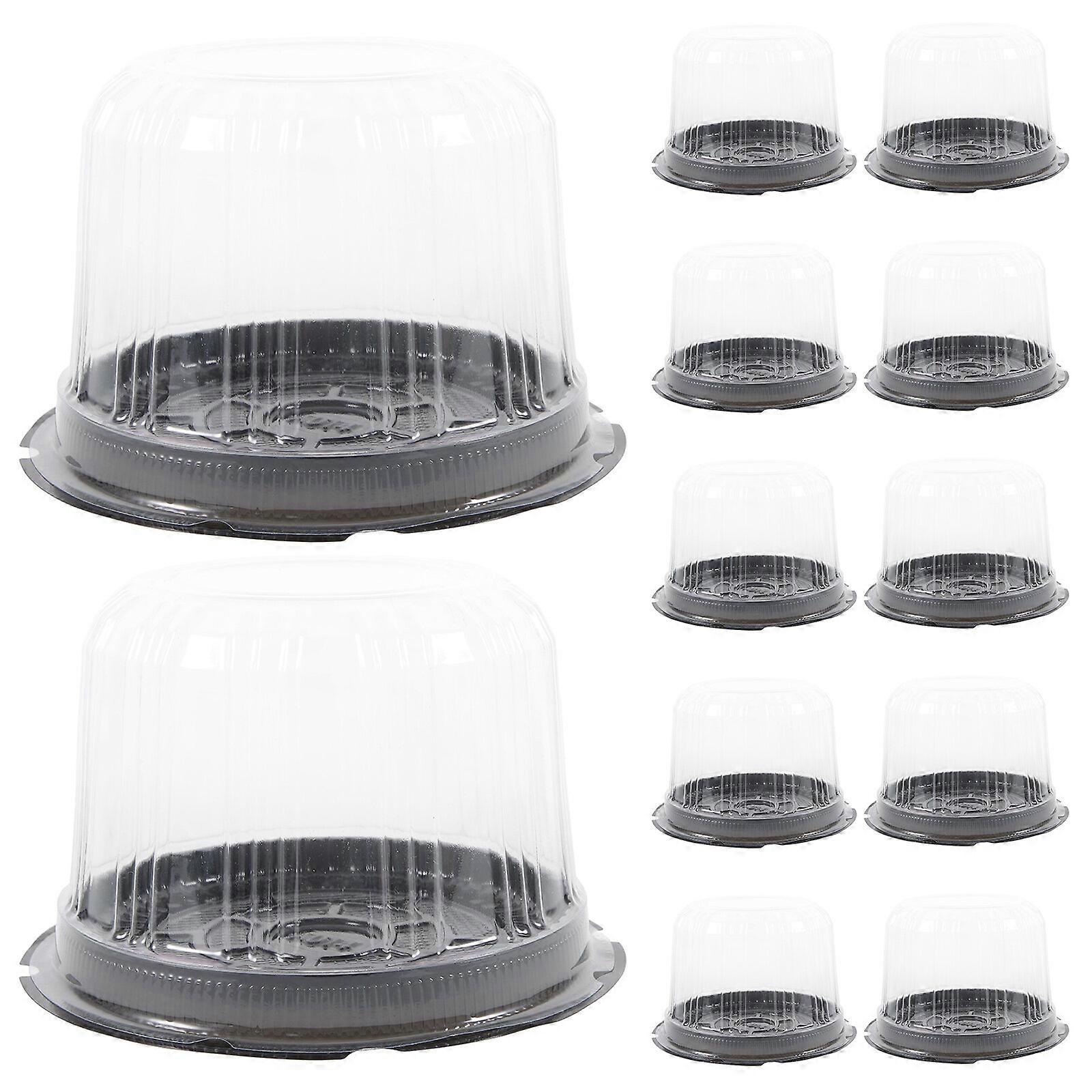 20Pcs Cake Packing Box Round Cake Box Baked Dessert Packing Box Transparent Cake Wrapping Box