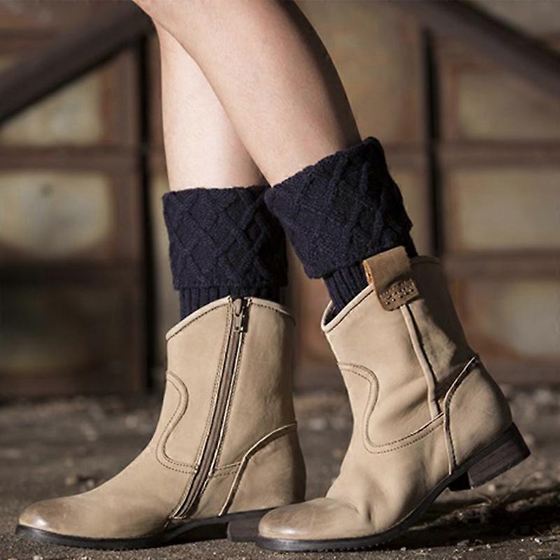 Womens Crochet Legs Knitted Boot Cuffs Trim Toppers Ankle Socks Winter Warm