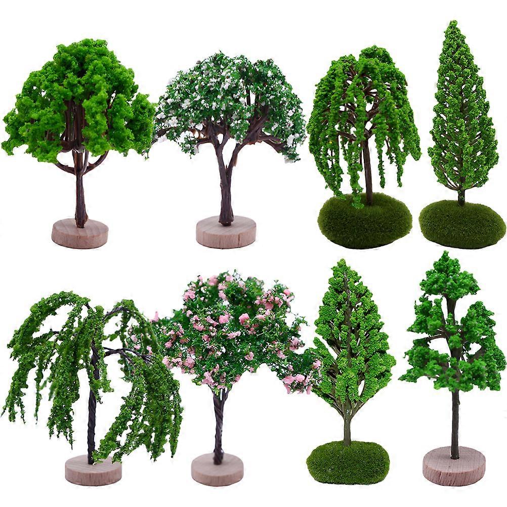 8pcs Realistic Tree Model Microlandscape Layout Model Artificial Miniature Tree Modeling Prop