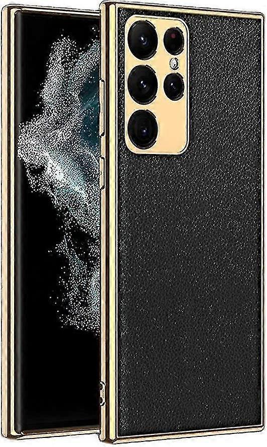 حافظة جلدية متوافقة مع Samsung Galaxy S23 Ultra / S23 + / S23 غطاء خلفي بالكهرباء ناعم من الجلد