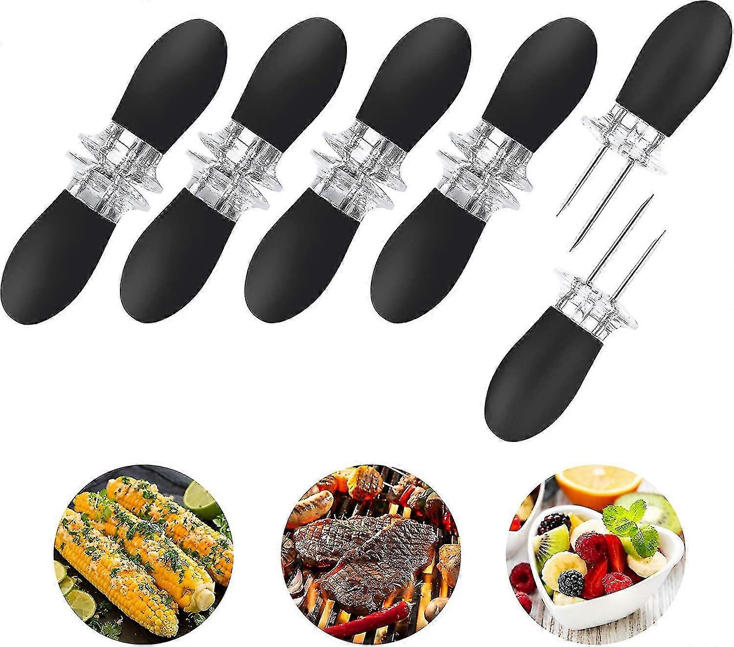 10pcs Corn Holders, Stainless Steel Corn On The Cob Bbq Fork
