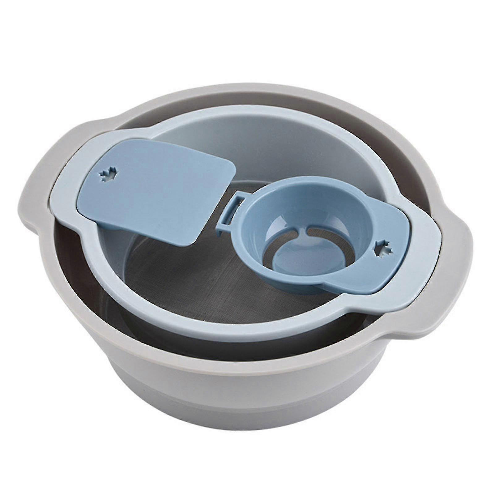 Flour Sieve Mixing Bowl Set Stackable Fine Mesh Strainer With Dough Scraper Egg White Separator A