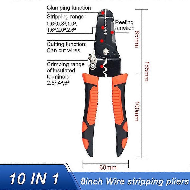 10in1 Wire Stripper Puller Multifunctional Electrician Wire Stripper Household Network Cable Wire Stripper Electrician Tool