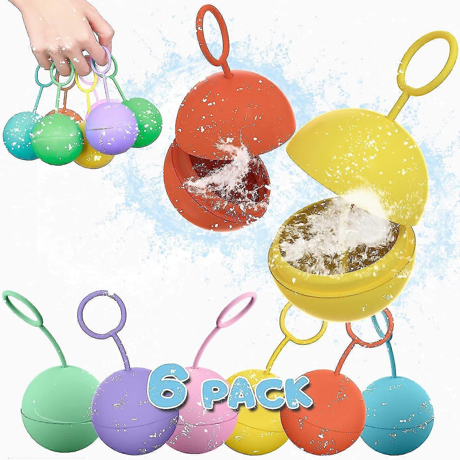 Reusable Water Balloons For Kids, Quick Fill Refillable Water Bombs, Silicone Outdoor Water Toys Summer Splash Water Party Game