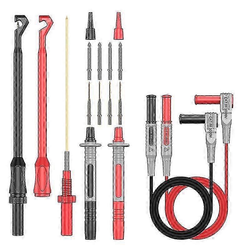 Multimeter Test Leads Kit, Precision Sharp Probe Test Lead Gold-plated Probe Leads, Banana Test Lea