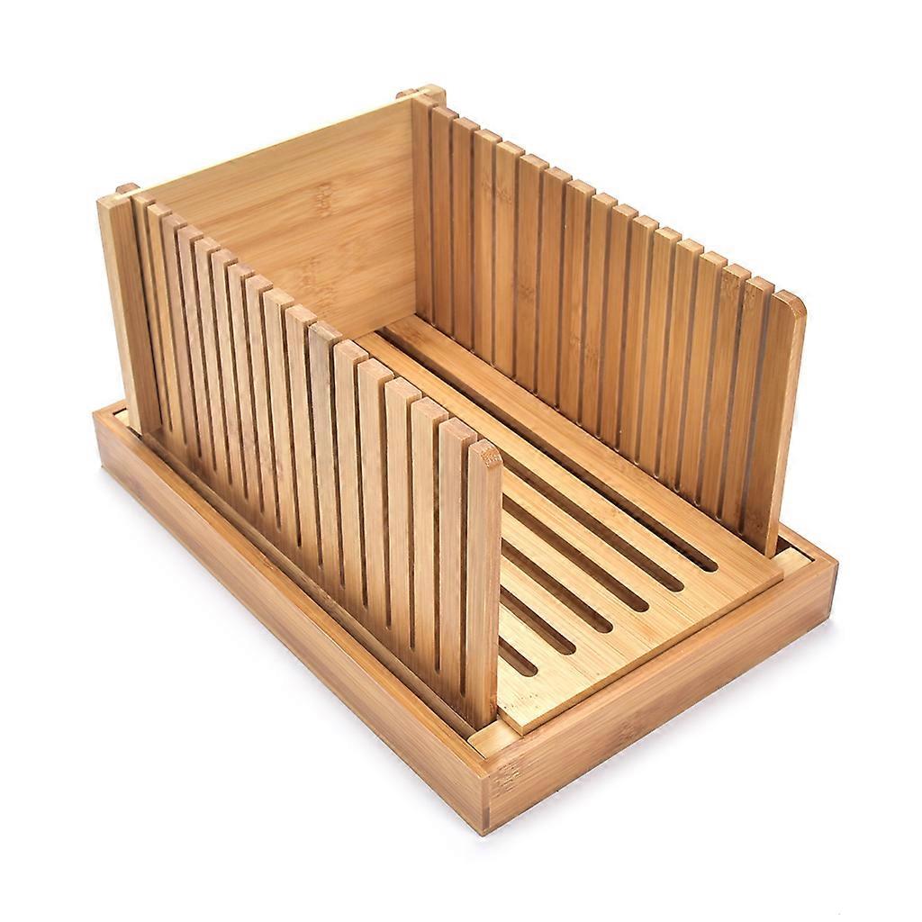 Foldable Bamboo Wood Bread Slicer Cutter Toast Loaf Cutting Guide Slicing Maker for Cakes Bagels