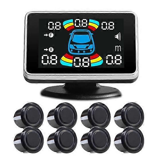 1 Set Visual Image Integration Rearview Camera Buzzer Alarm with 8 Probes Parking System Professional Auto Accessories