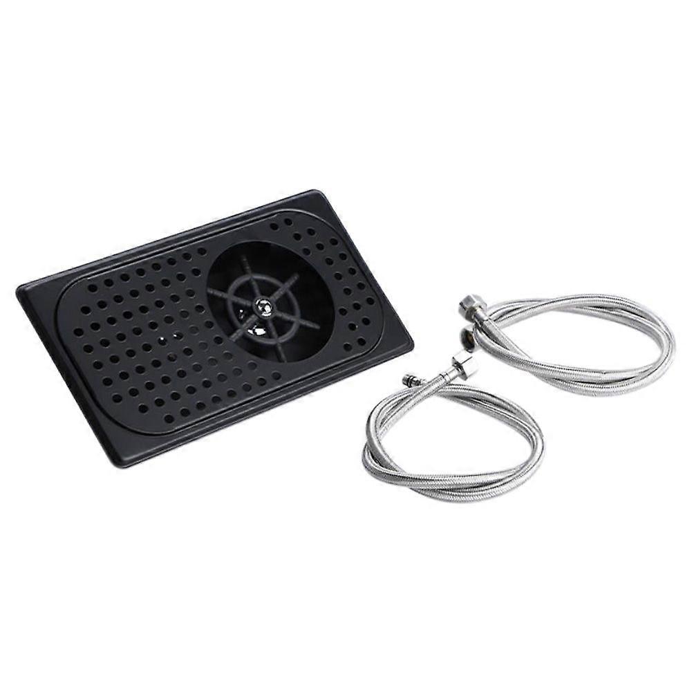 Pichet Rinceuse Barre en acier inoxydable Rinceuse en verre pour évier, Rinceuse de pulvérisation de laveuse de tasse pour Hôtel Café Restaurant Noir