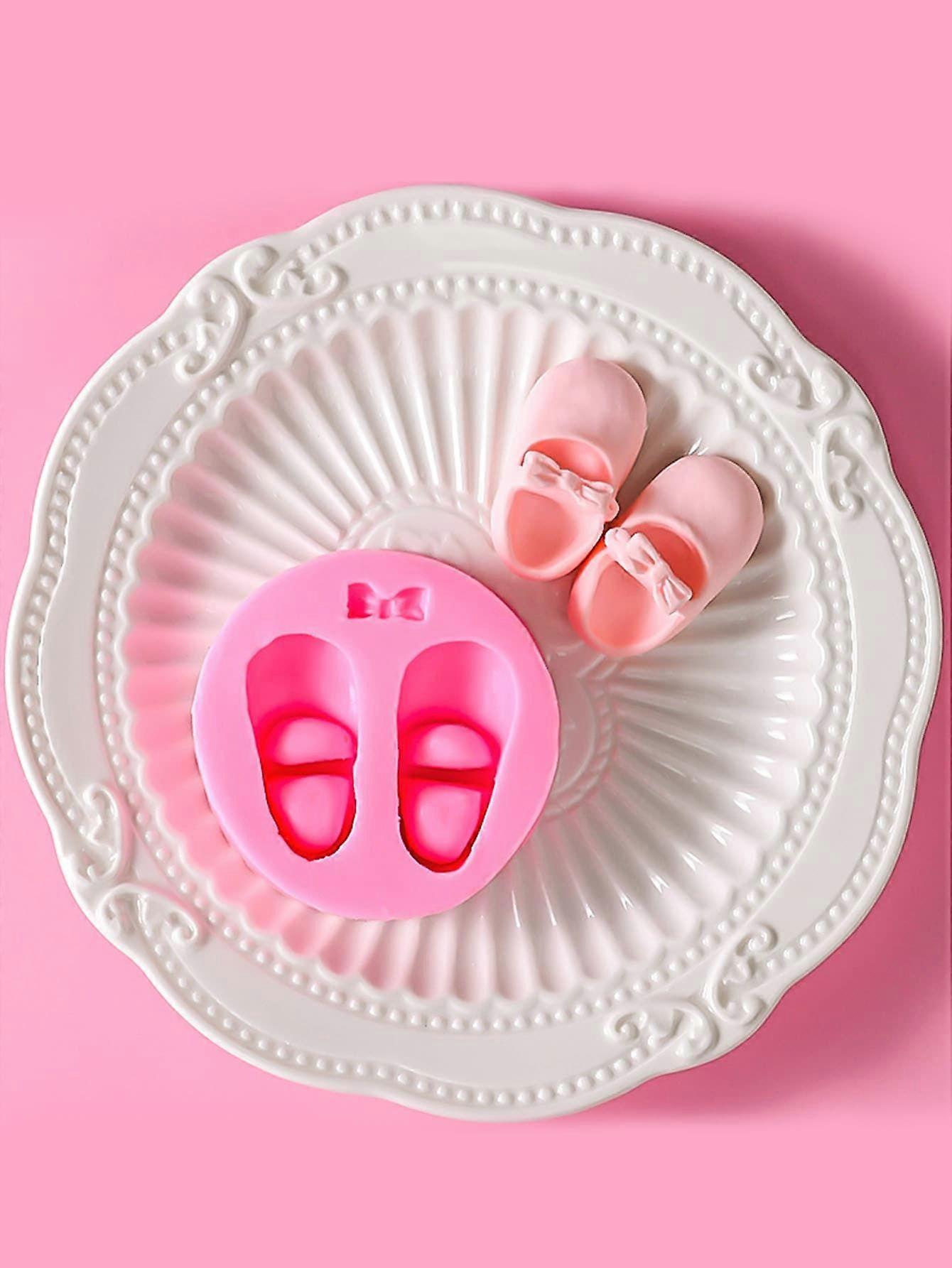 1pc Shoes Design DIY Silicone Mold, Simple Bow & Shoes Design Silicone Mold For DIY