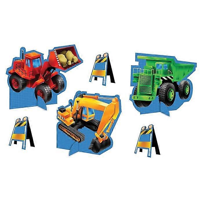 クリエイティブパーティー建設中のトラクターバースデーパーティーセンターピース(6個パック)