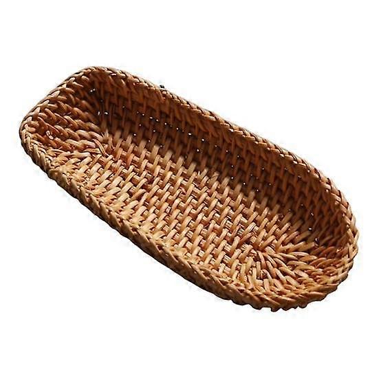 Storage Basket Solid Color Shooting Props Rattan Breakfast Bread Snack Container for Dinning Table
