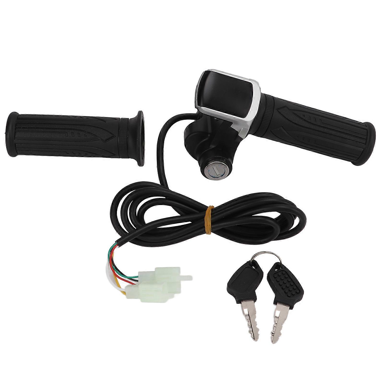 אוניברסלי אופניים חשמליים טוויסט מצערת אחיזה 24V כוח LED תצוגה אחיזת מצערת עם מפתח