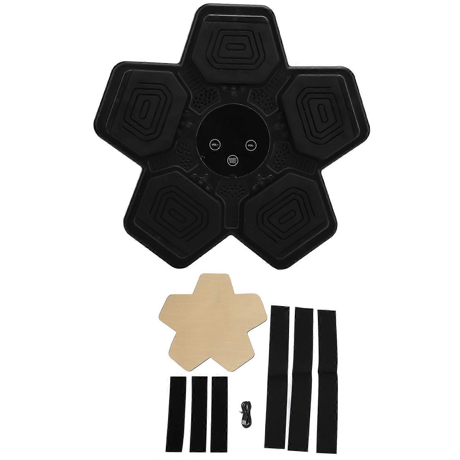 Music Boxing Machine Wall Mounted Rechargeable Bluetooth Electronic Boxing Target for Kids Home Gym Black