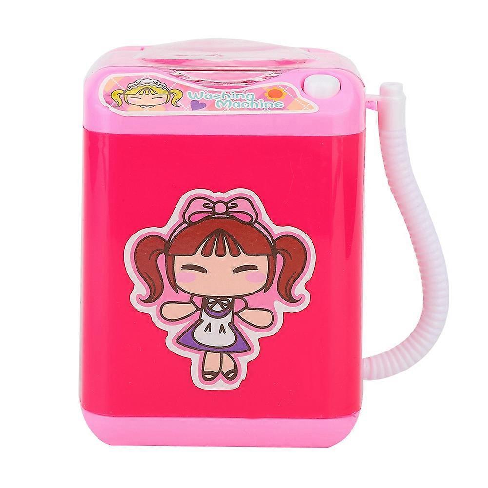 Mini Simulation Washing Machine Electric Make Up Brush Washing Machine (Rose Red)