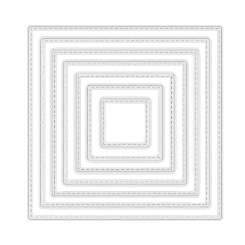 Delicate Square Frame Metal Cutting Dies Nested Die Cuts Embossing Script Dies for DIY Scrapbooking Diary Embellishments Silver