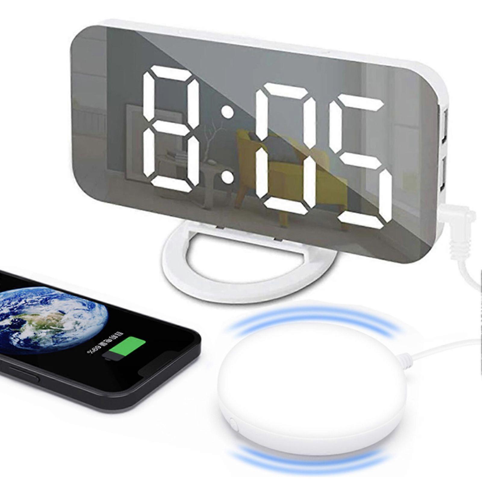 Loud Alarm Clock With Bed Shaker For Heavy Sleeper,dual Vibrating Alarm Clock With Usb Charger for Hearing-impaired Deaf
