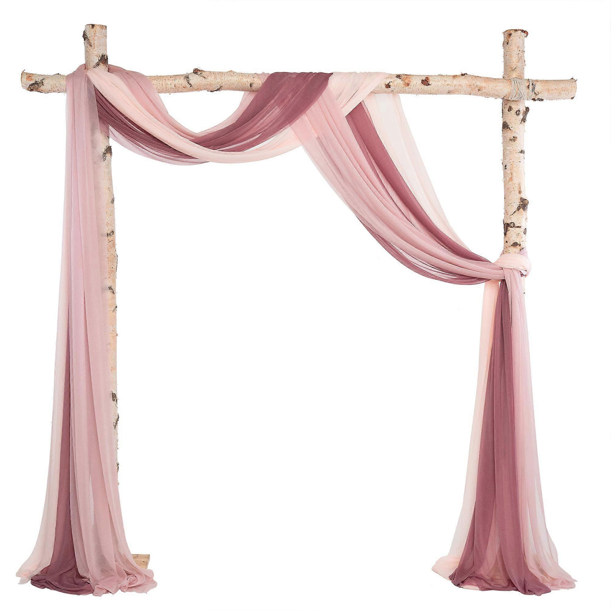 Wedding Arch Draping 3 Panels 20Ft Chiffon Fabric for Ceremony Backdrop & Party Decor