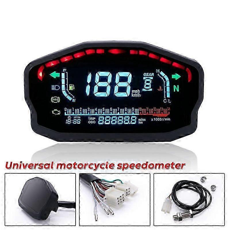 Motor Vehicle Frame 2023 Motorcycle Universal Led Lcd Speedometer Digital Backlight Odometer For 2,4 Cylinders For Honda Ducati Kawasaki