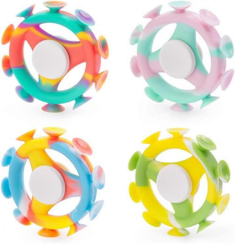 JUSCH Sucker Toys Set 4pcs, 2 in 1 Fidget Toy High Speed and Throwing Game, Decompression Toys Sucker Dart Sucktion Toys for Kids and Adults Party Fav