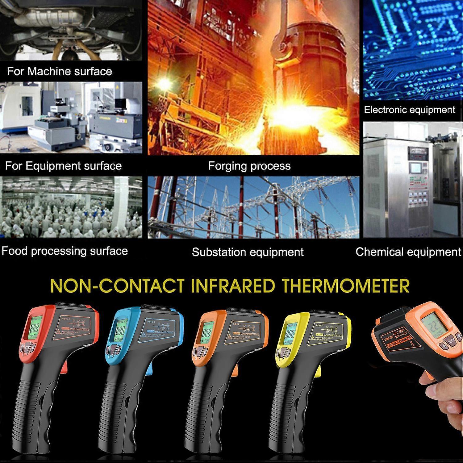 Infrared Thermometer, Non-Contact Digital Laser Temperature Gun -58°F to 1112°F (-50°C to 600°C) wit