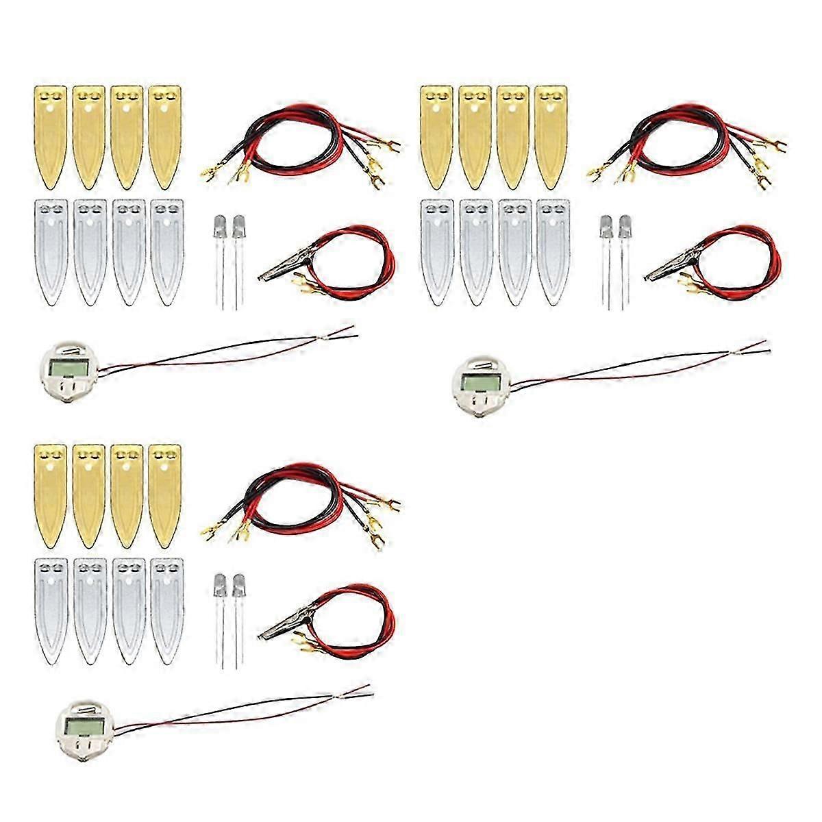 Fruit Battery Science Experiment Kit compatible with Home Teaching Toy, Lemon Potato Battery Physics Teaching Experiment 3 Sets