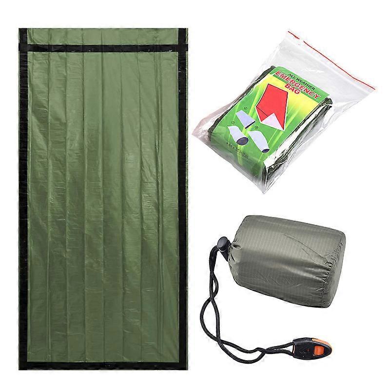 1 Set Outdoor Emergency Sleeping Bag Portable Bivy Emergency Survival Thermal Sleeping Bag Outdoor Camping Hiking Survival Equipment