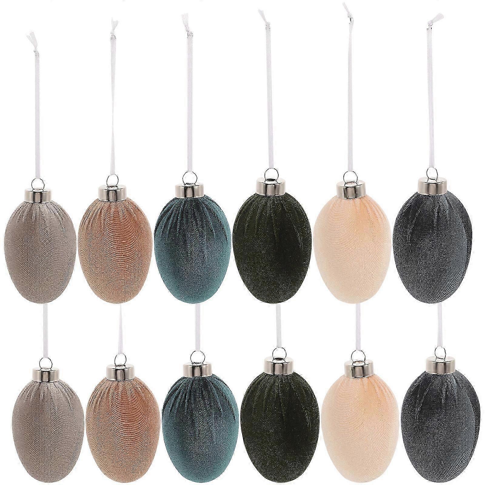 12pcs Easter Egg Hanging Ornaments Easter Hanging Pendants for Easter Tree Decoration