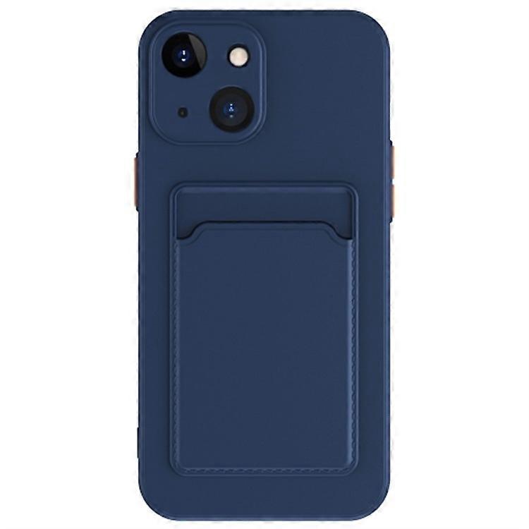 Anti-Drop Phone Case Compatible For iPhone 15 Pure Color Soft TPU Phone Cover with Card Holder