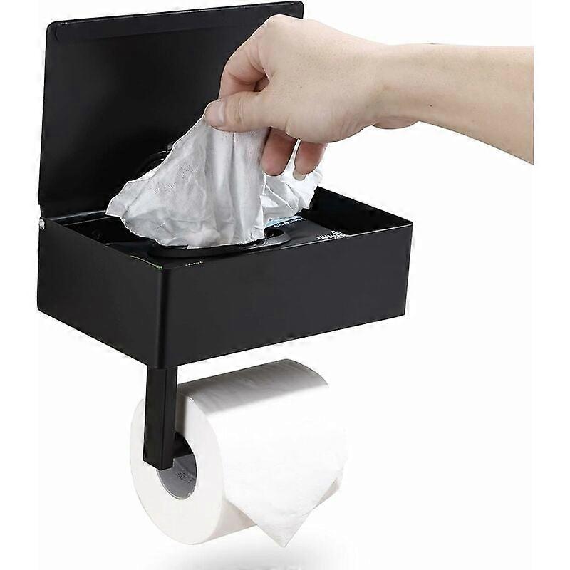 Toilet Paper Holder with Shelf and Wet Wipes Dispenser