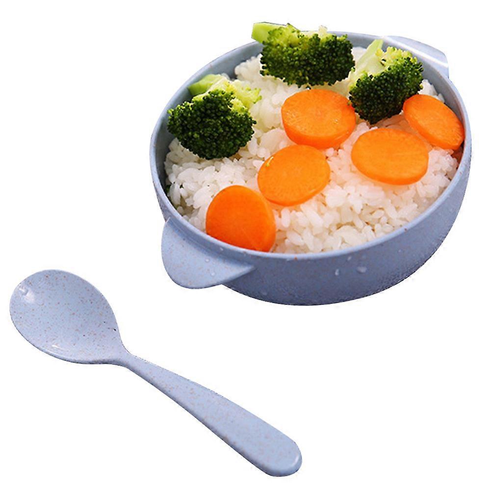 Wheat Straw Bowl & Spoon Home Training Tableware Set Material Wheat Straw Eco Friendly Kitchenware