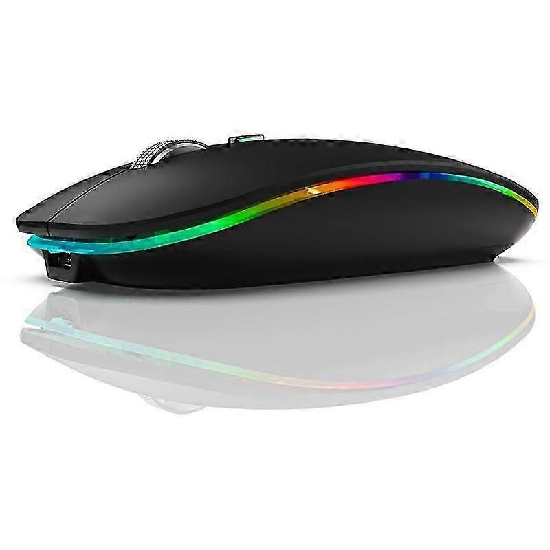 BT5.1+2.4Ghz Wireless Mouse with Mouse Jiggler,Rechargeable 2.4G Mouse, Mouse Mover for USB-Enabled Computer,Black DS