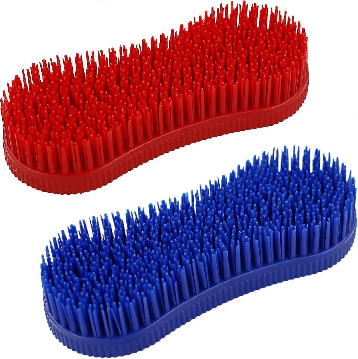 Set of 2 silicone grooming brushes for horses