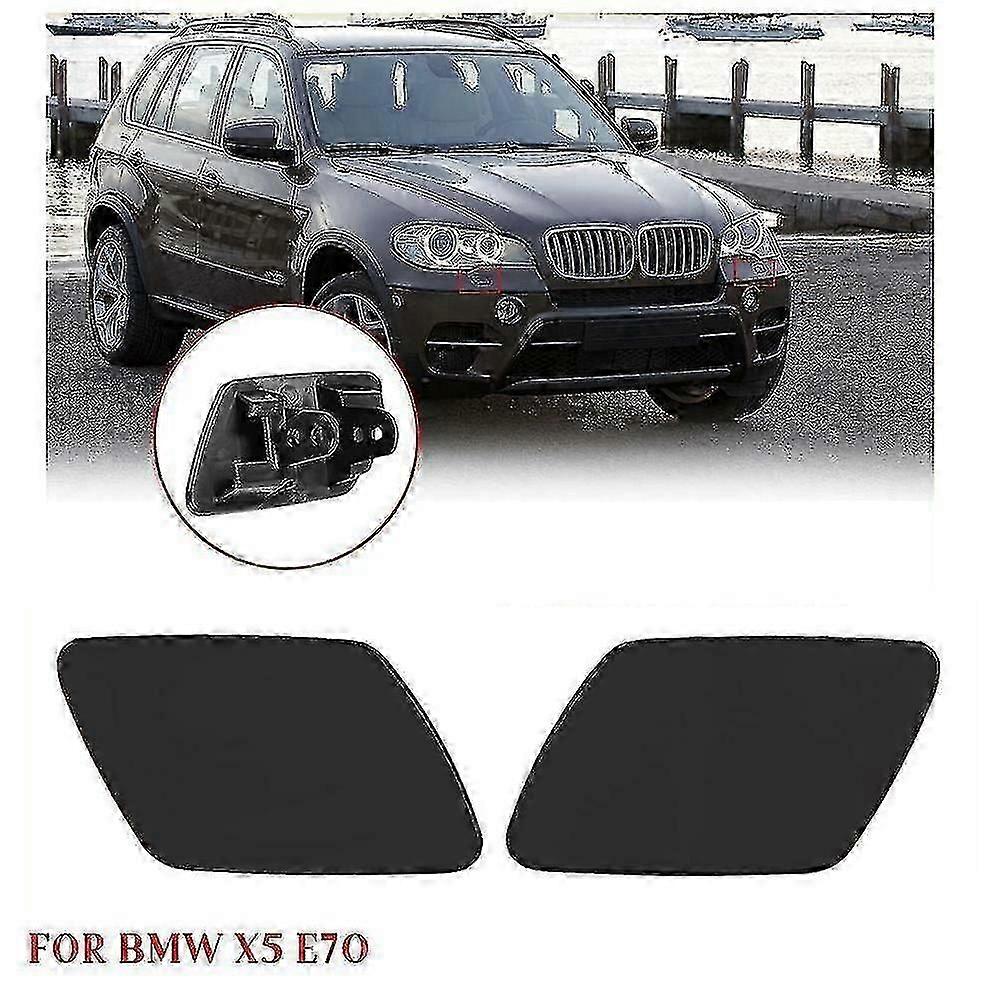Pair Front Left+ Right Bumper Headlight Washer Spray Cover Cap For Bmw X5 E70